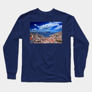 Panorama of Hydra town Long Sleeve T-Shirt